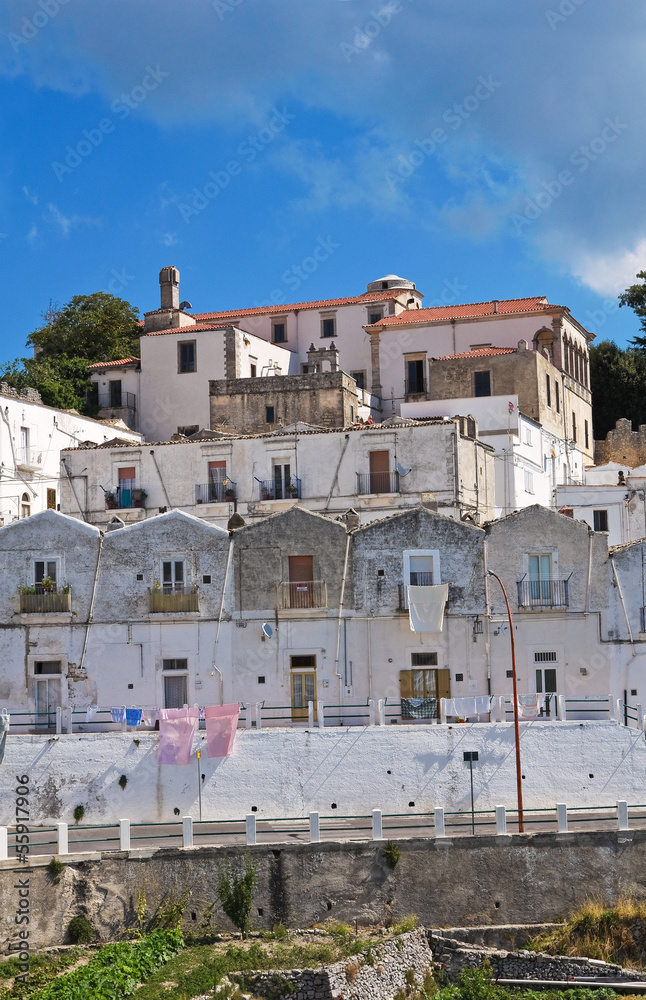 Panoramic view of Monte Sant'Angelo. Puglia. Italy.