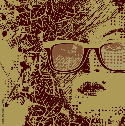 abstract floral woman