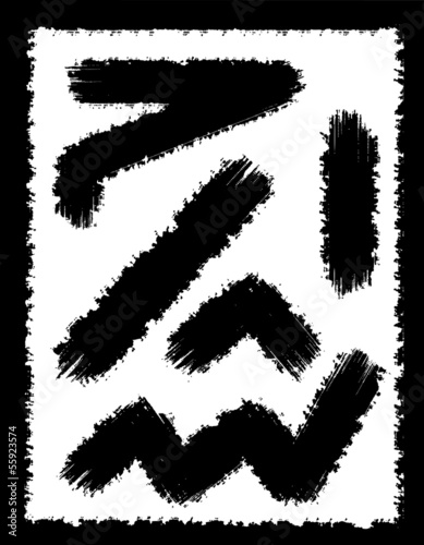 black abstract traces of brush strokes for design vector illustr