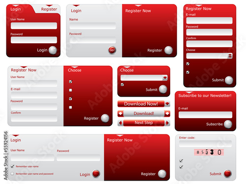 Red and silver web forms design