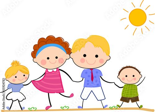 happy family standing together