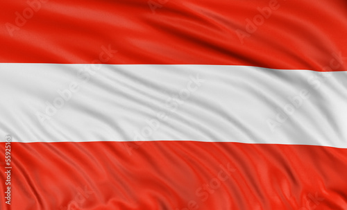 3D Austrian flag (clipping path included)