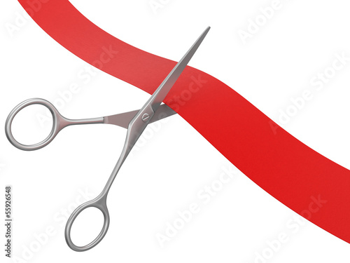 Scissors and Ribbon (clipping path included)