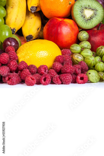 Huge group of fresh fruits