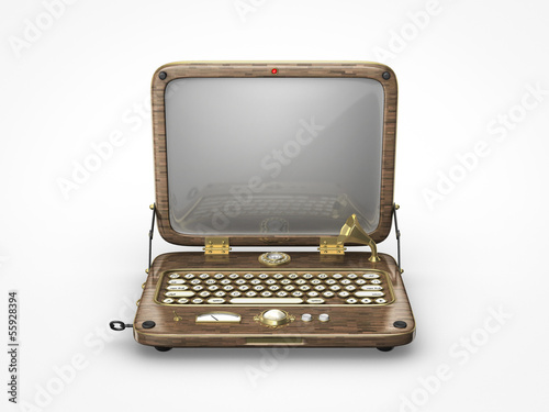 Old vintage laptop icon