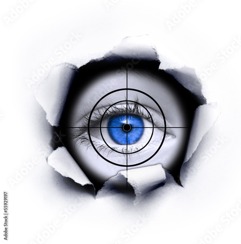 Schwarzes Loch mit Auge und Fadenkreuz