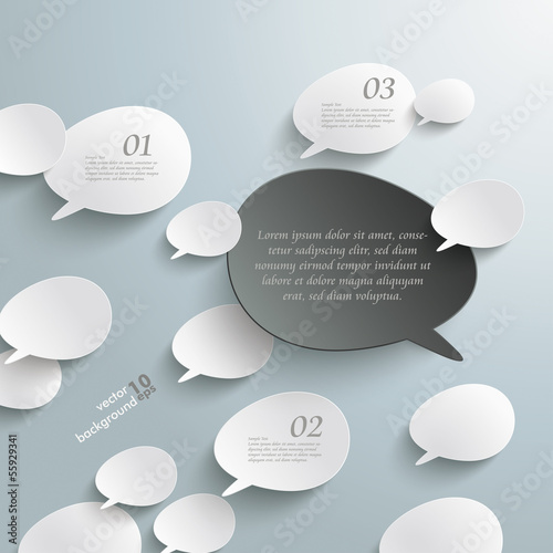 Bevel Speech Bubbles Black Opinion Infographic Design