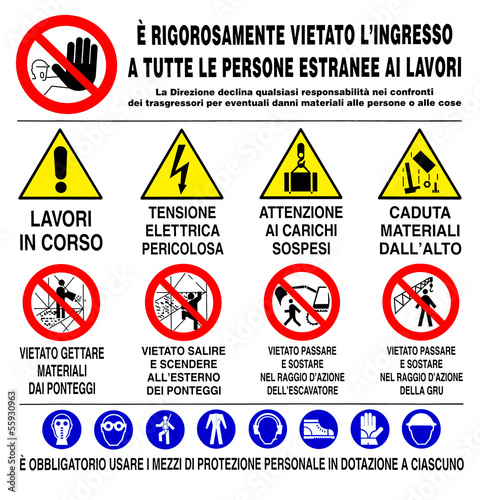 Cartello sicurezza cantiere