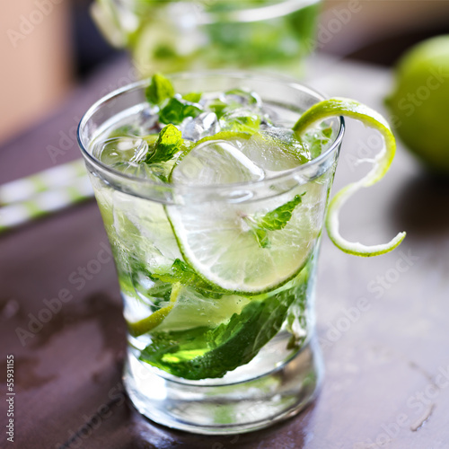 Mojito cocktail close up photo