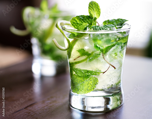 cocktail - two cold mojitos #55931161