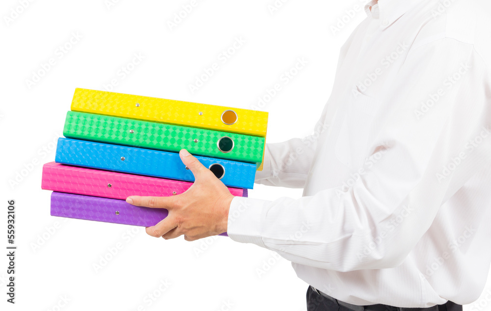 Wunschmotiv: business man holding stack of folder #55932106