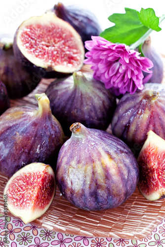 fresh juicy figs fruit on a plate