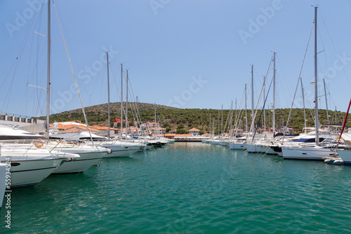 Luxury yachts in marina, Cesme, Turkey