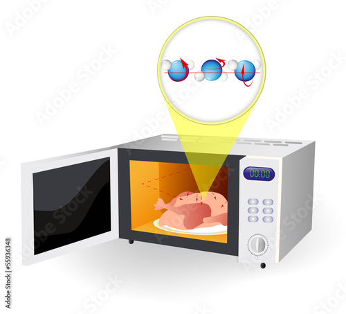 microwave oven and water molecules