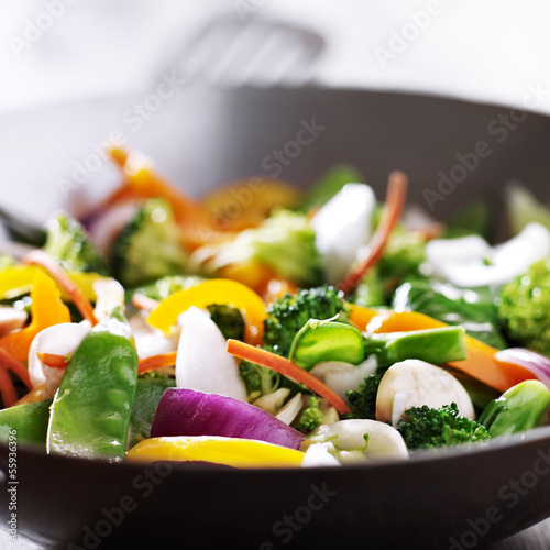 vegetarian wok stir fry close up