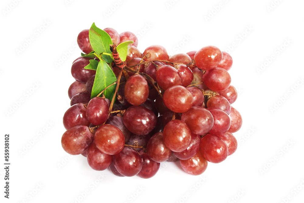 Fototapeta premium fresh red grape on white background