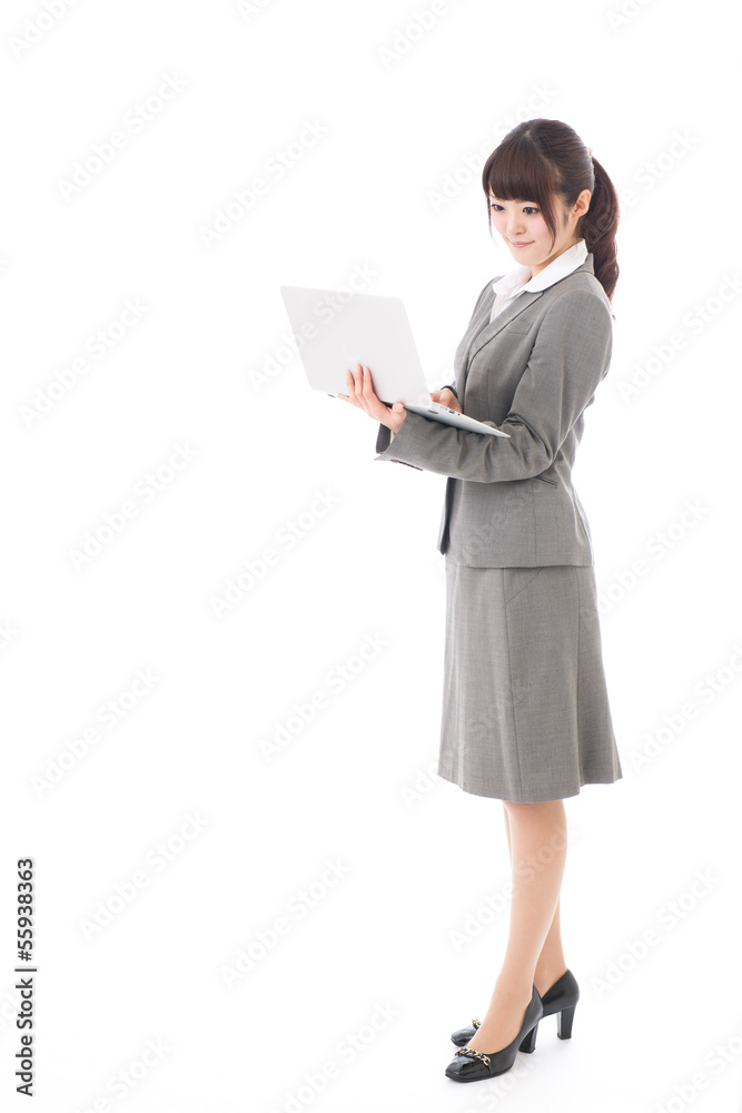 asian businesswoman using laptop computer asian businesswoman using laptop computer