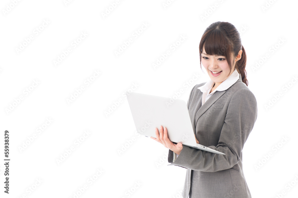asian businesswoman using laptop computer asian businesswoman using laptop computer