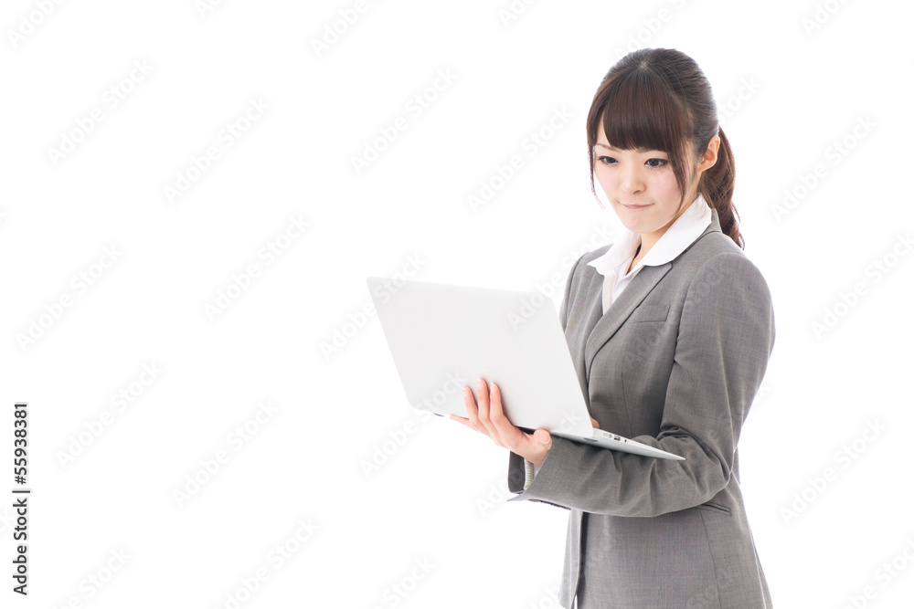 asian businesswoman using laptop computer asian businesswoman using laptop computer