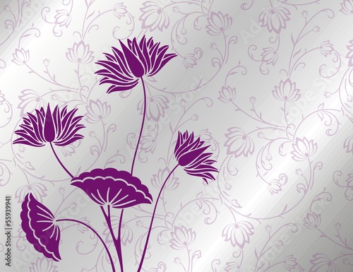 Fototapeta Naklejka Na Ścianę i Meble -  water lilies, wedding card design, India