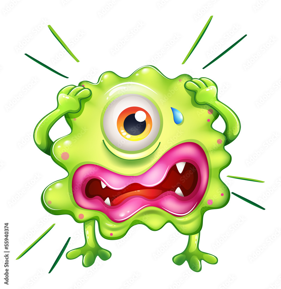 Fototapeta premium A green monster in frustration