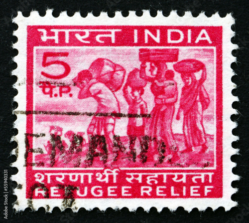 Postage stamp India 1971 Refugees from East Pakistan
