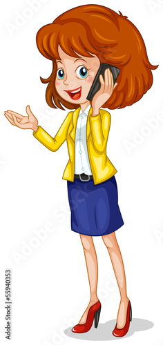 A businesswoman using a cellphone