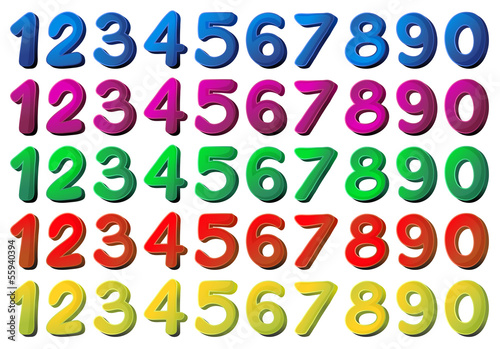Numbers in different colors