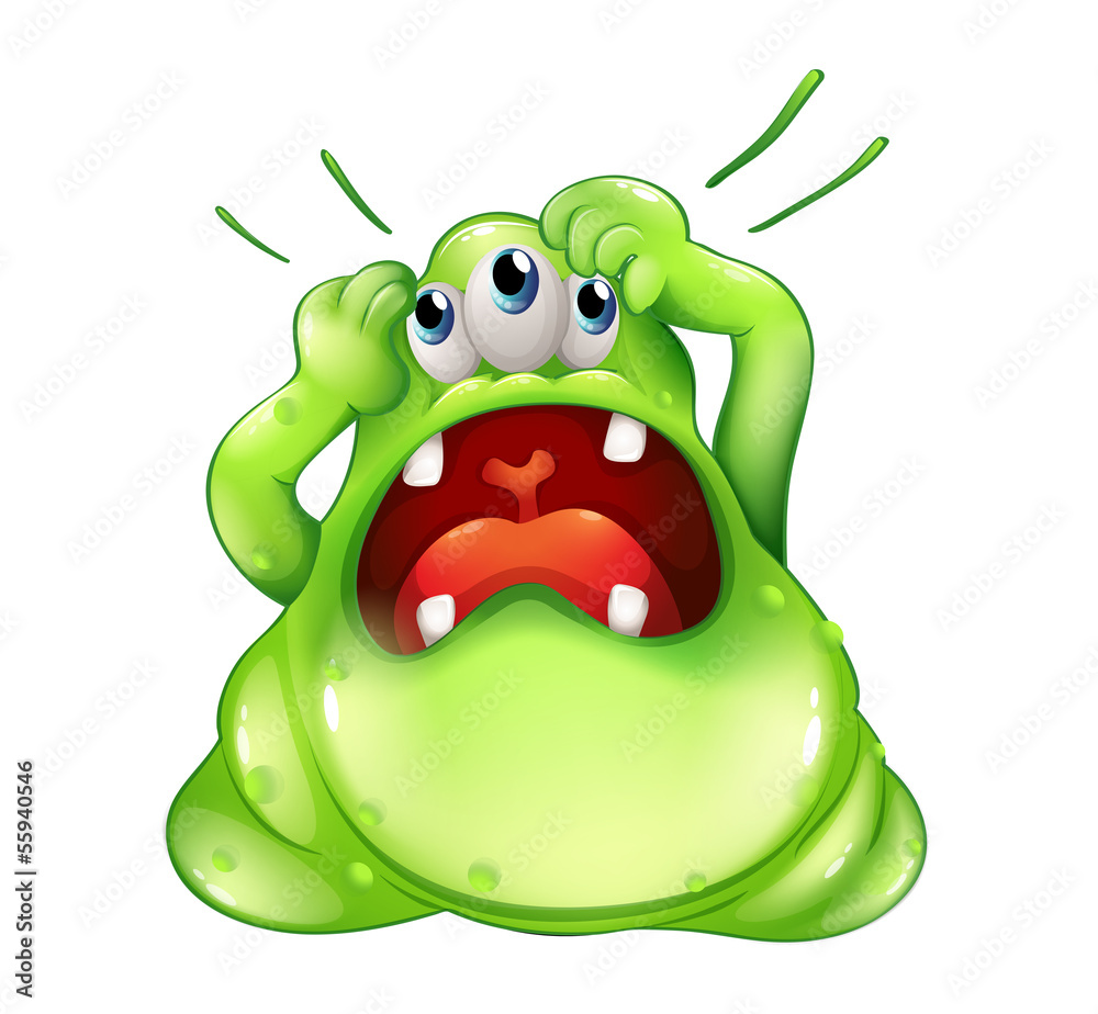 Obraz premium A frustrated three-eyed monster