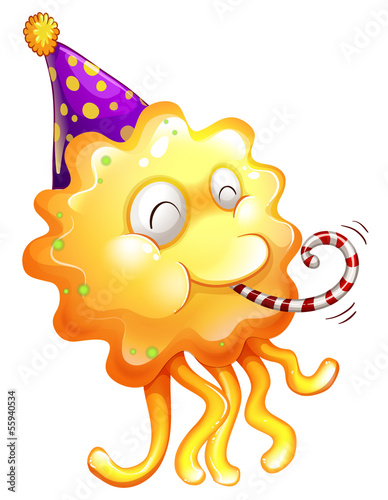 A monster celebrating