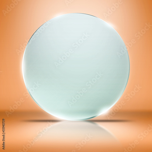 Photo of blank glass plate with copy space