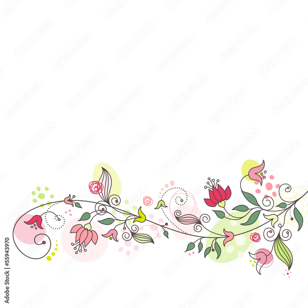 Floral Card Pink/Green Horizontal Floral Card Pink/Green Horizontal