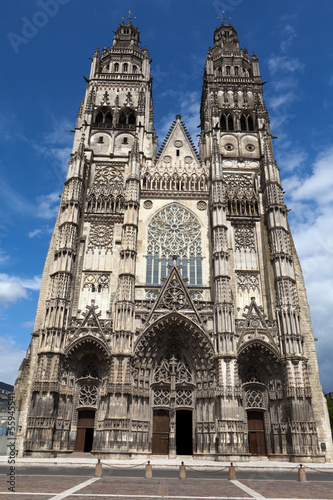 Gothic cathedral of Saint Gatien in Tours, Loire Valley France