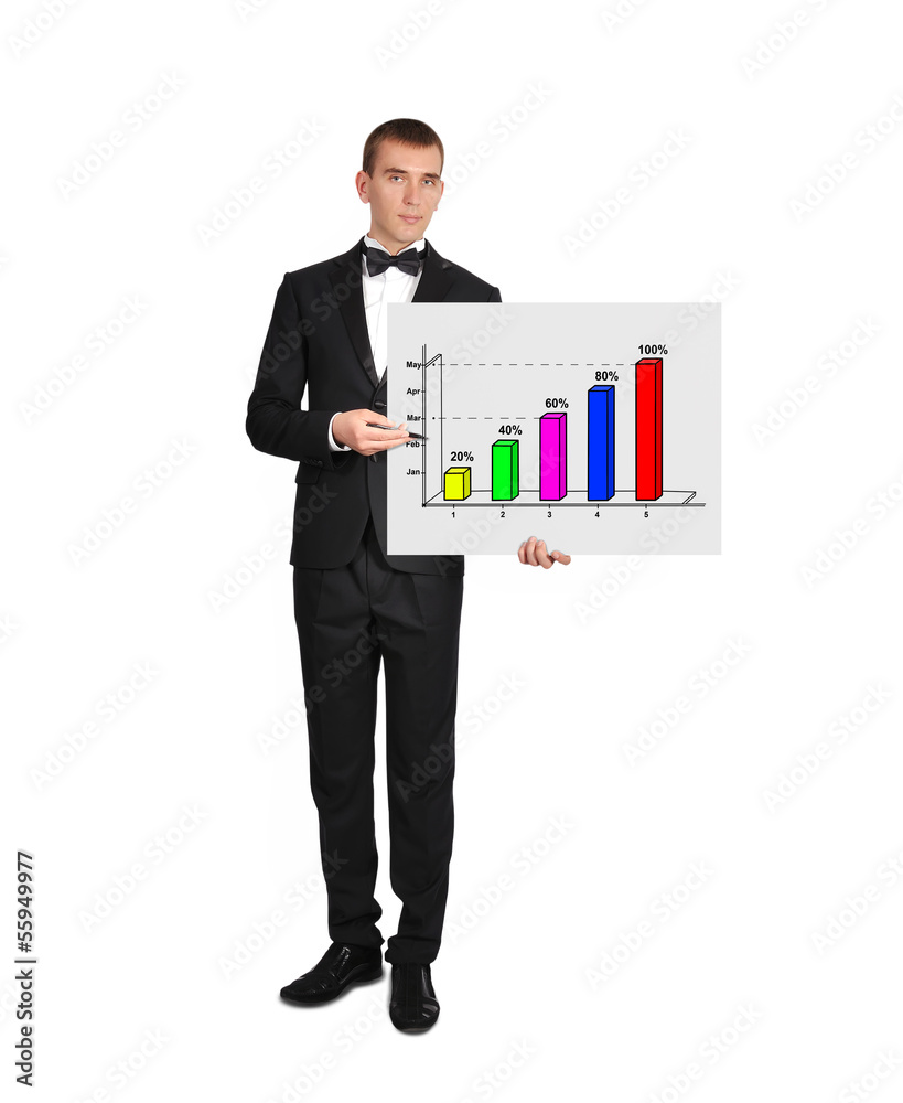 businessman and chart businessman and chart