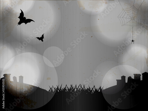 Halloween grey graveyard background