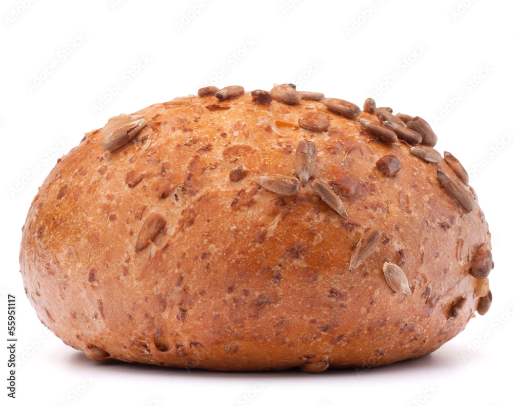 Hamburger bun or roll with sesame seeds cutout Hamburger bun or roll with sesame seeds cutout