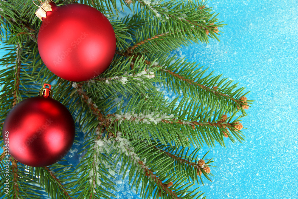 beautiful christmas composition on blue background beautiful christmas composition on blue background