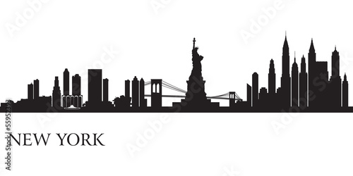 Miasto Nowy Jork linii horyzontu sylwetki tło
