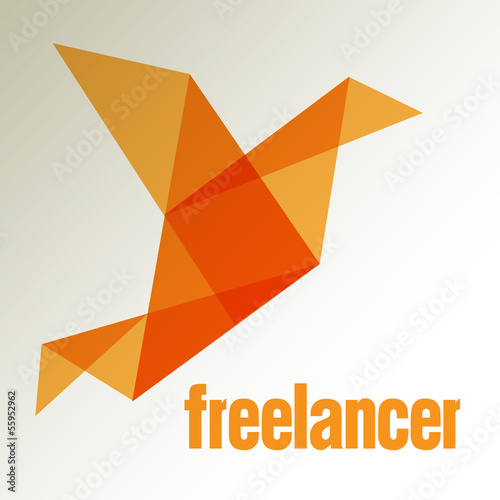 Freelancer Vogel Origami LOGO Orange
