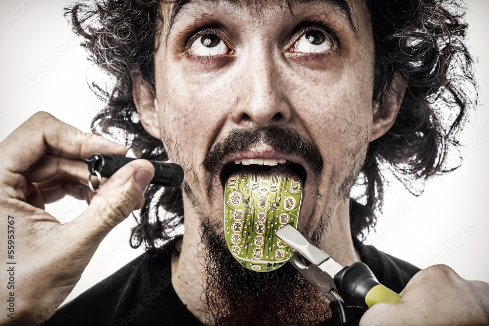 Fototapeta premium cyber tongue checkup