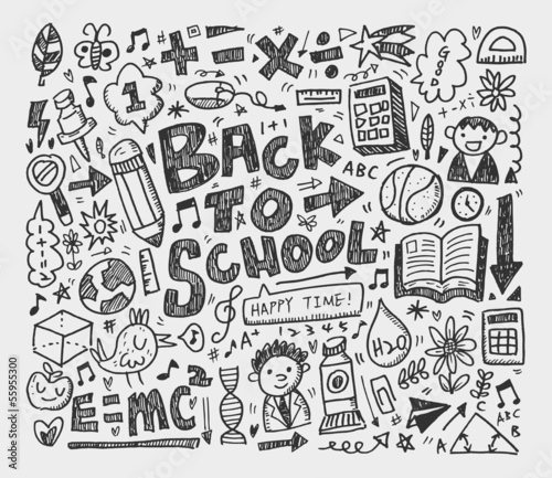 hand draw doodle school element
