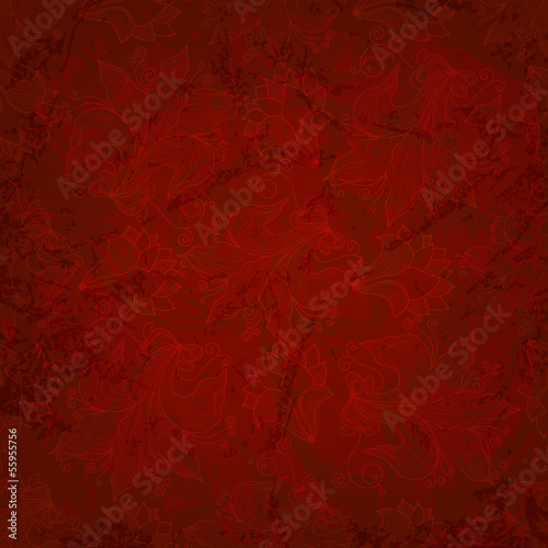 Seamless pattern. Red background with a grunge effect