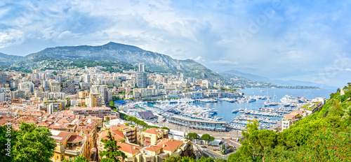 Monaco Montecarlo principality aerial view cityscape. France photo