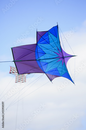 Purple and blue Japanese Sode Dako kite