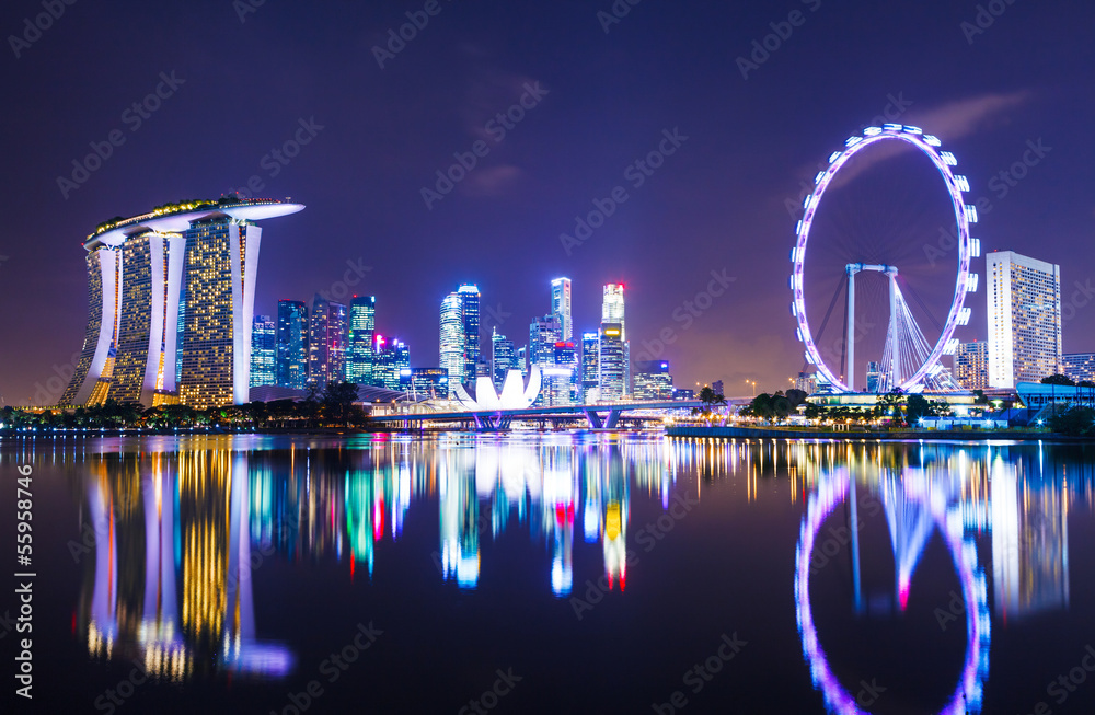 Singapore cityscape - obrazy, fototapety, plakaty 