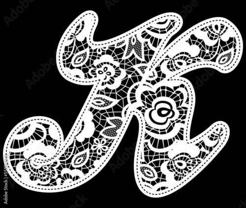 lace wedding initial k