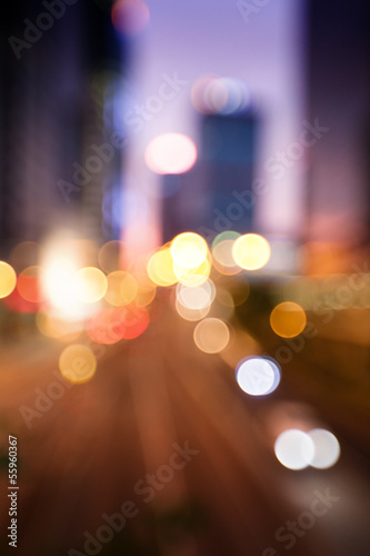blured Night lights of the Hong Kong