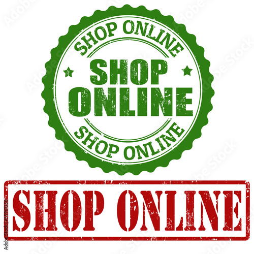 Shop Online grunge rubber stamps