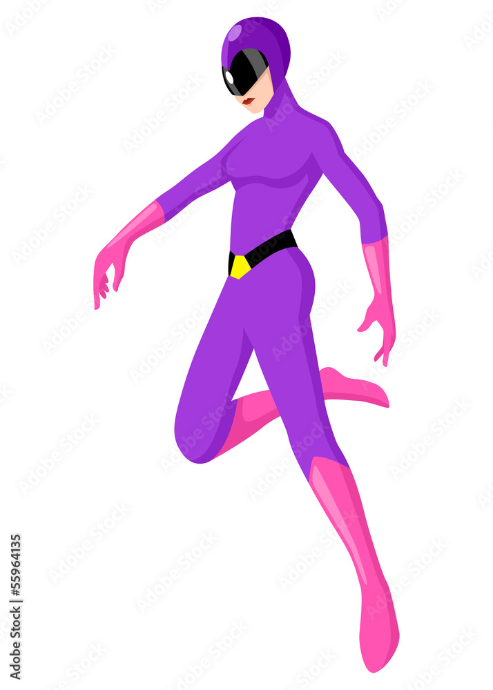 Cartoon illustration of a masked super-heroine