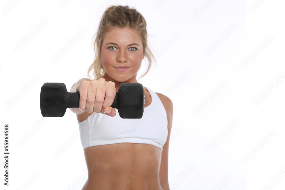 Happy Young Woman Working Out and Doing Fitness Activities